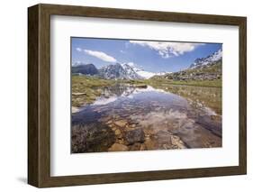 The Snowy Peaks are Reflected in the Clear Waters of Lake Piz, Switzerland-Roberto Moiola-Framed Photographic Print