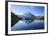 The Snowy Peaks of Mont Blanc are Reflected in the Blue Water of Lac Blanc at Dawn, France-Roberto Moiola-Framed Photographic Print