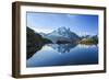 The Snowy Peaks of Mont Blanc are Reflected in the Blue Water of Lac Blanc at Dawn, France-Roberto Moiola-Framed Photographic Print