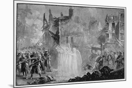 The So-Called "Angels of Mons" Halt the German Advance at Mons Belgium-Alfred Pearse-Mounted Premium Giclee Print
