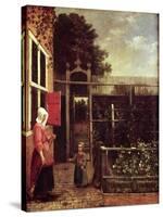 The Soap Bubbles-Pieter de Hooch-Stretched Canvas