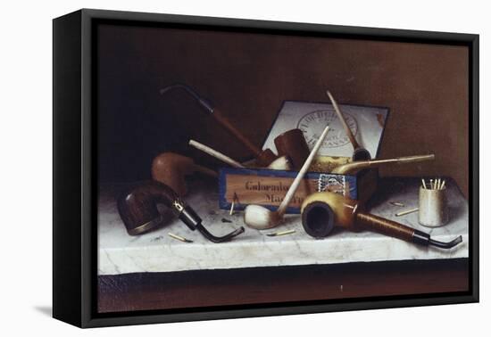 The Social Club-William Michael Harnett-Framed Stretched Canvas