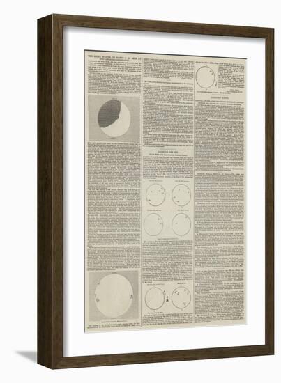 The Solar Eclipse of 15 March as Seen at the Cambridge Observatory-null-Framed Giclee Print