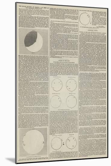 The Solar Eclipse of 15 March as Seen at the Cambridge Observatory-null-Mounted Giclee Print