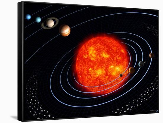 The Solar System-Stocktrek Images-Framed Stretched Canvas