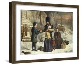 The Soldier's Farewell, the Parent's Gift [Leaving for the Crimea]-George Housman Thomas-Framed Premium Giclee Print