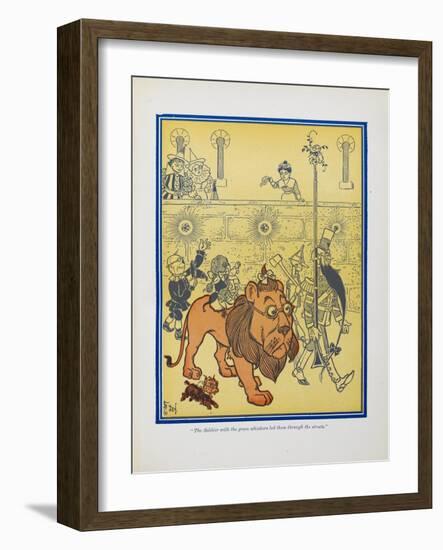 "The Soldier With the Green Whiskers Led Them Through the Streets"-William Denslow-Framed Giclee Print