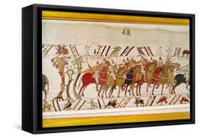 The Soldiers Leaving Hastings to Do Battle with Harold, Detail from Bayeux Tapestry, Before 1082-null-Framed Stretched Canvas