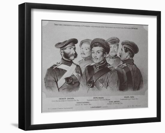 The Soldiers Who Distinguished Themselves in the Defense of Sevastopol, 1855-Vasily Timm-Framed Giclee Print