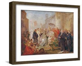 The Solemn Entry of Monseigneur Nicolas-Joseph De Paris as Bishop of Orleans in 734, 1745-Charles Joseph Natoire-Framed Premium Giclee Print