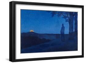 The Solitude of Christ, 1897 (Oil on Wood)-Alphonse Osbert-Framed Giclee Print