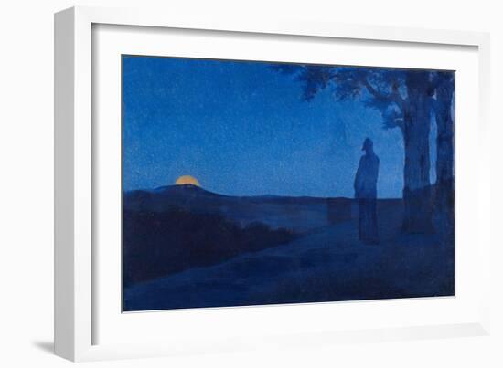 The Solitude of Christ, 1897 (Oil on Wood)-Alphonse Osbert-Framed Giclee Print