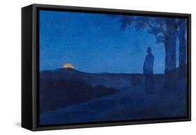 The Solitude of Christ, 1897 (Oil on Wood)-Alphonse Osbert-Framed Stretched Canvas