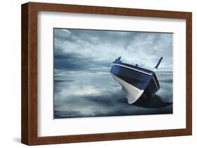 The Solitude of the Sea in Blue-Carlos Casamayor-Framed Art Print