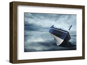 The Solitude of the Sea in Blue-Carlos Casamayor-Framed Art Print