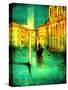 The Soloist and Quiet Gondelier (Venice)-Andrew Hewkin-Stretched Canvas