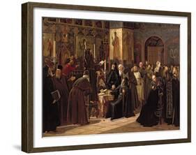 The Solovetsy Monastery's Revolt Against the New Books in 1666, 1885-Sergei Dmitrievich Miloradovich-Framed Giclee Print