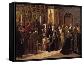 The Solovetsy Monastery's Revolt Against the New Books in 1666, 1885-Sergei Dmitrievich Miloradovich-Framed Stretched Canvas