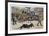 The Solution to the Problem for Traffic When a Very Long Dachshund Crosses the Road with is Owner-null-Framed Premium Giclee Print