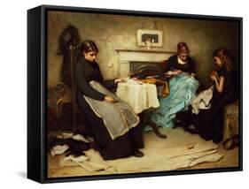 The Song of the Shirt-Frank Holl-Framed Stretched Canvas