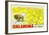 The Sooner State, Oklahoma, Map-null-Framed Art Print