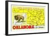 The Sooner State, Oklahoma, Map-null-Framed Art Print