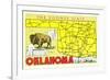 The Sooner State, Oklahoma, Map-null-Framed Art Print