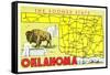 The Sooner State, Oklahoma, Map-null-Framed Stretched Canvas