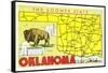 The Sooner State, Oklahoma, Map-null-Framed Stretched Canvas