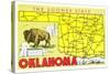 The Sooner State, Oklahoma, Map-null-Stretched Canvas