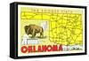 The Sooner State, Oklahoma, Map-null-Framed Stretched Canvas