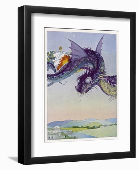 The Sorceress Medea Flies Through the Greek Airspace in Her Serpent-Powered Chariot-Virginia Frances Sterrett-Framed Photographic Print