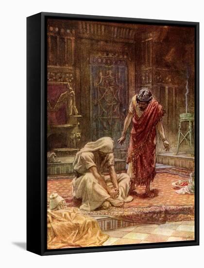 The sorrow of King David - Bible-William Brassey Hole-Framed Stretched Canvas
