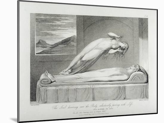 The Soul Hovering over the Body Reluctantly Parting with Life, Pl.7-William Blake-Mounted Giclee Print