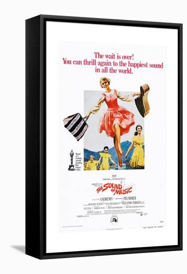 The Sound of Music, Center: Julie Andrews on 1973 Poster Art, 1965-null-Framed Stretched Canvas