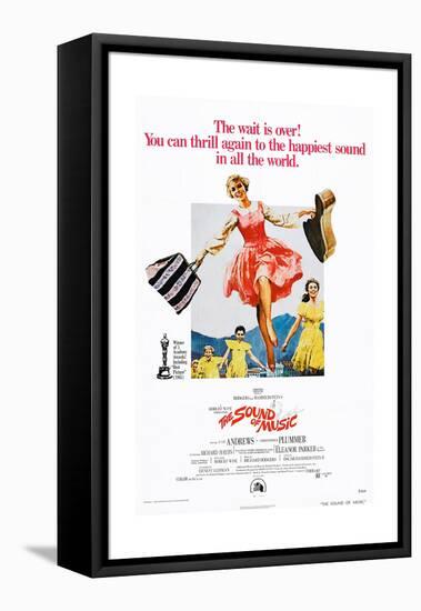 The Sound of Music, Center: Julie Andrews on 1973 Poster Art, 1965-null-Framed Stretched Canvas