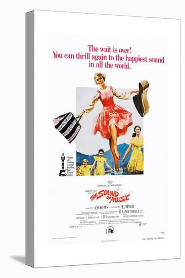 The Sound of Music, Center: Julie Andrews on 1973 Poster Art, 1965-null-Stretched Canvas