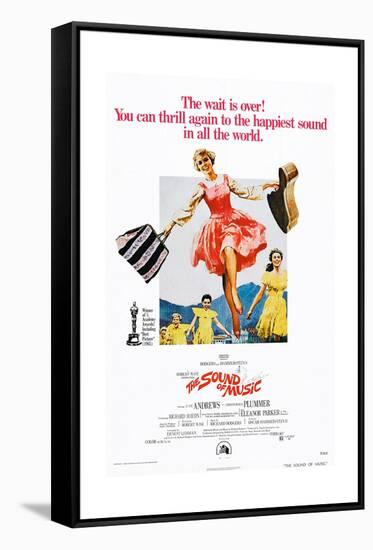 The Sound of Music, Center: Julie Andrews on 1973 Poster Art, 1965-null-Framed Stretched Canvas