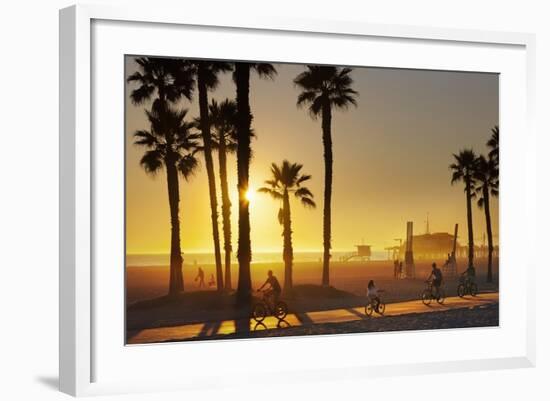 The South Bay Bicycle Trail at Sun Set.-Jon Hicks-Framed Photographic Print