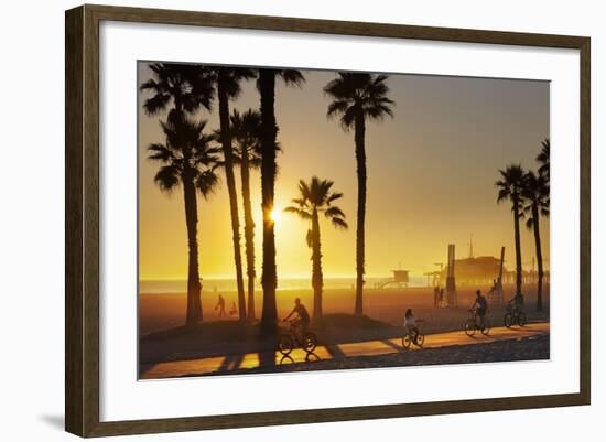 The South Bay Bicycle Trail at Sun Set.-Jon Hicks-Framed Photographic Print