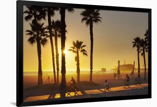 The South Bay Bicycle Trail at Sun Set.-Jon Hicks-Framed Photographic Print