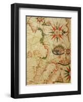 The South Coast of France, Italy and Dalmatia, from a Nautical Atlas, 1651-Pietro Giovanni Prunes-Framed Giclee Print