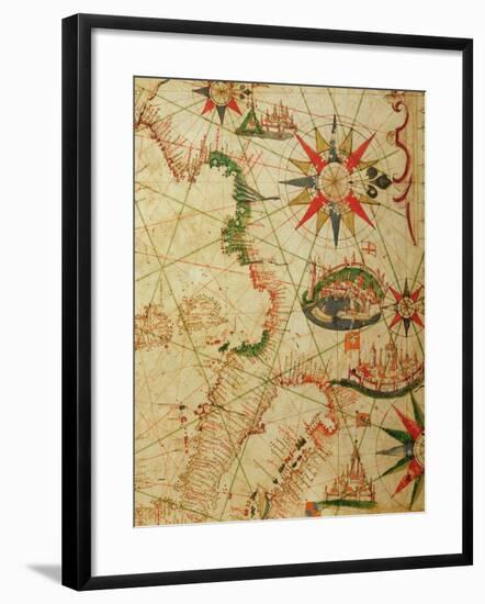 The South Coast of France, Italy and Dalmatia, from a Nautical Atlas, 1651-Pietro Giovanni Prunes-Framed Giclee Print