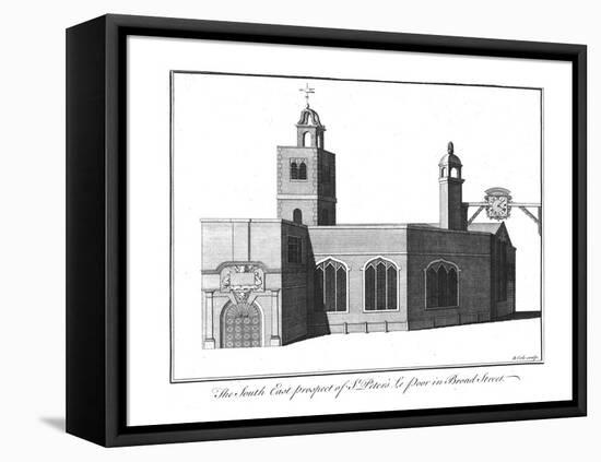 'The South East Prospect of St.Peter's Le Poor in Broad Street.', c1756-Benjamin Cole-Framed Stretched Canvas