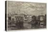 The South-Eastern Railway Company's Works on the River, View from Southwark Bridge, Looking East-null-Stretched Canvas