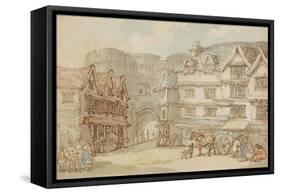 The South Gate, Exeter, C.1810-Thomas Rowlandson-Framed Stretched Canvas