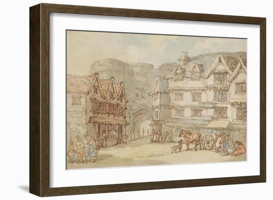 The South Gate, Exeter, C.1810-Thomas Rowlandson-Framed Giclee Print