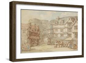 The South Gate, Exeter, C.1810-Thomas Rowlandson-Framed Giclee Print