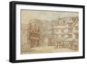 The South Gate, Exeter, C.1810-Thomas Rowlandson-Framed Giclee Print