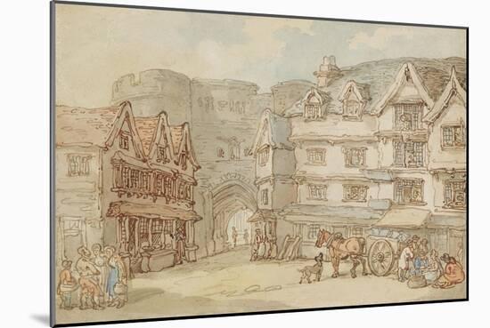 The South Gate, Exeter, C.1810-Thomas Rowlandson-Mounted Giclee Print